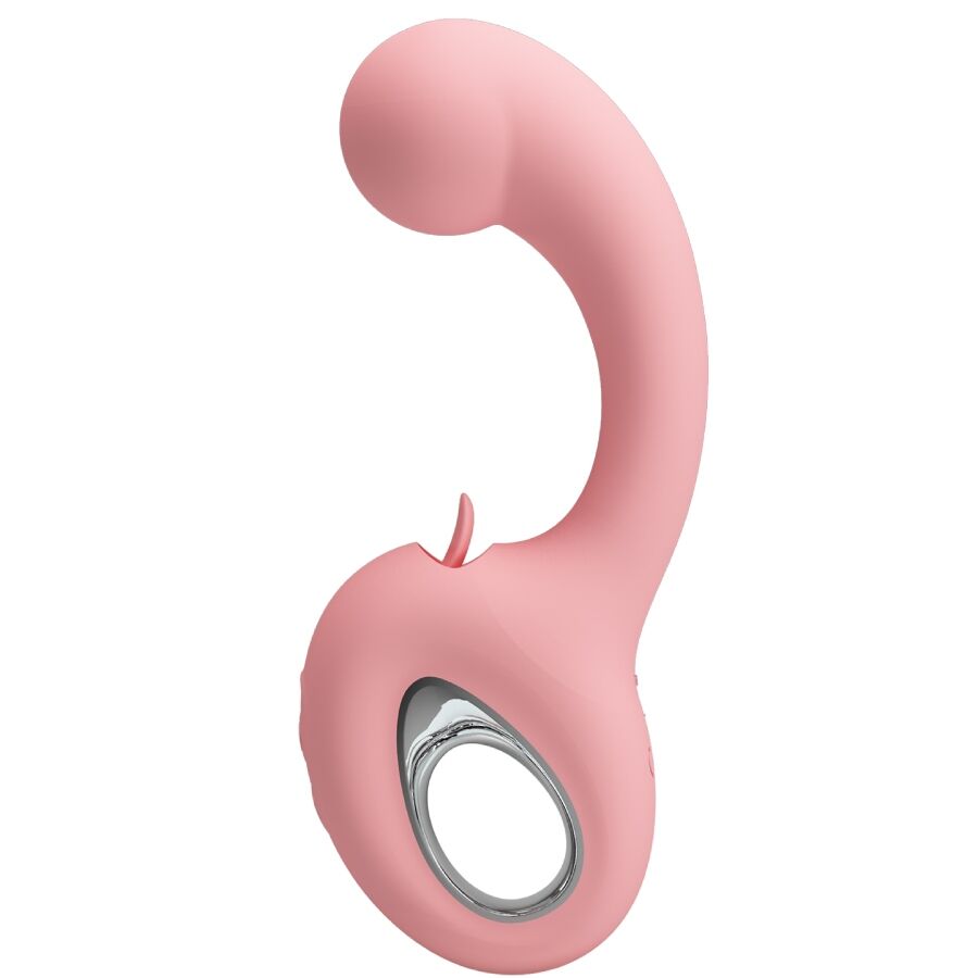 PRETTY LOVE – VIBRATEUR POINT G + STIMULATEUR DE CLITORIS ERYNNYES 10 VIBRATIONS ROSE