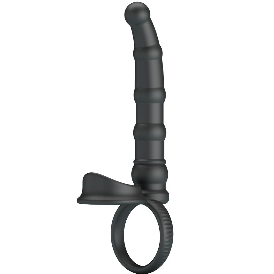PRETTY LOVE – ANNEAU PÉNIS VIBRANT TATUM AVEC PLUG 10 VIBRATIONS NOIR