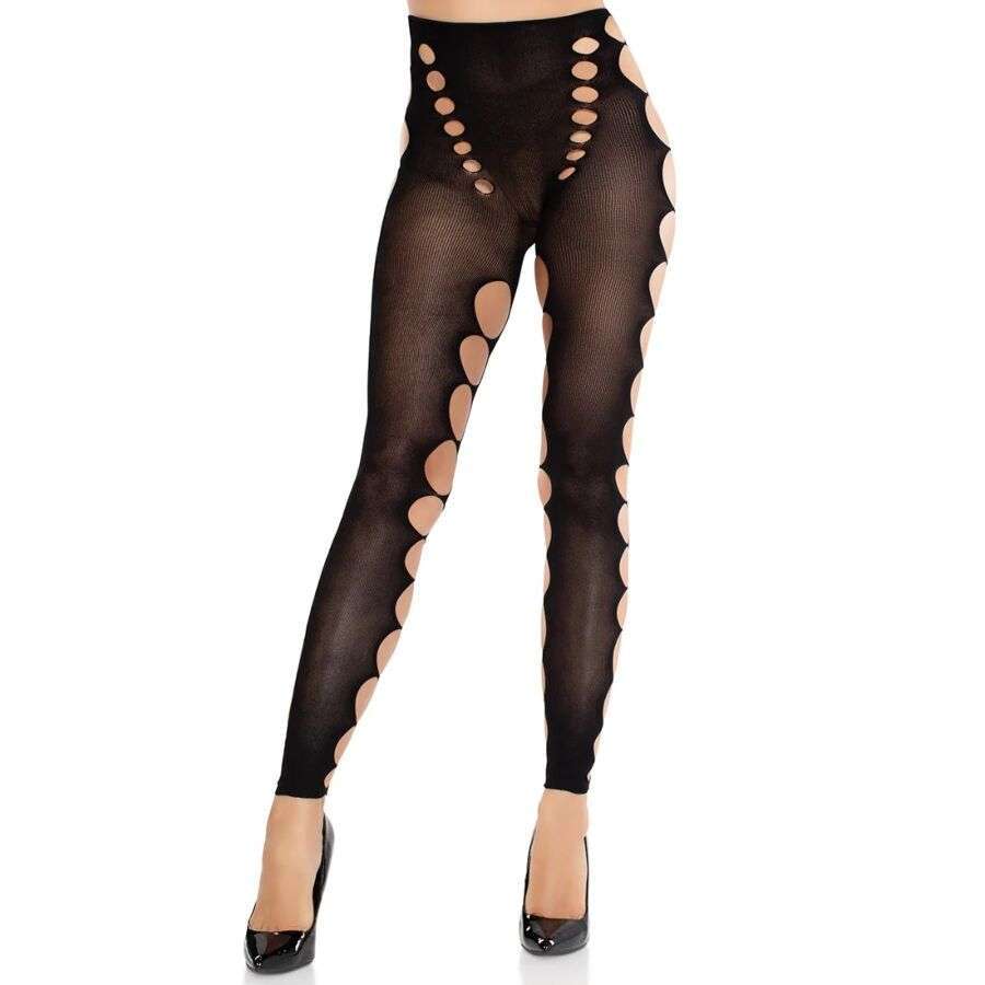 LEG AVENUE – BAS OPAQUES SANS COUTURE AVEC DÉCOUPE AUX PIEDS NOIRS