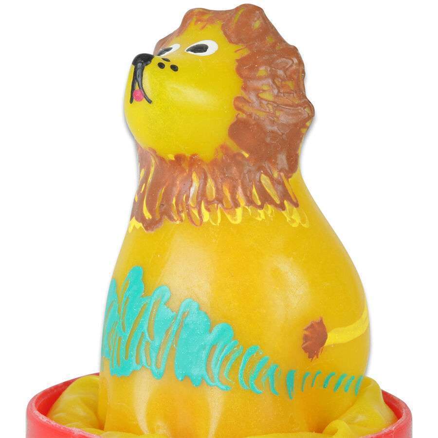CONDOMERIE – PRÉSERVATIFS FANTAISIE PEINTS À LA MAIN LION ASSIS