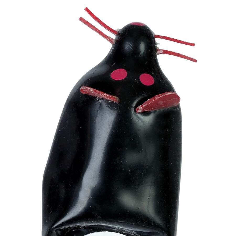 CONDOMERIE – PRÉSERVATIFS FANTAISIE PEINTS À LA MAIN SOURIS NOIRE XL