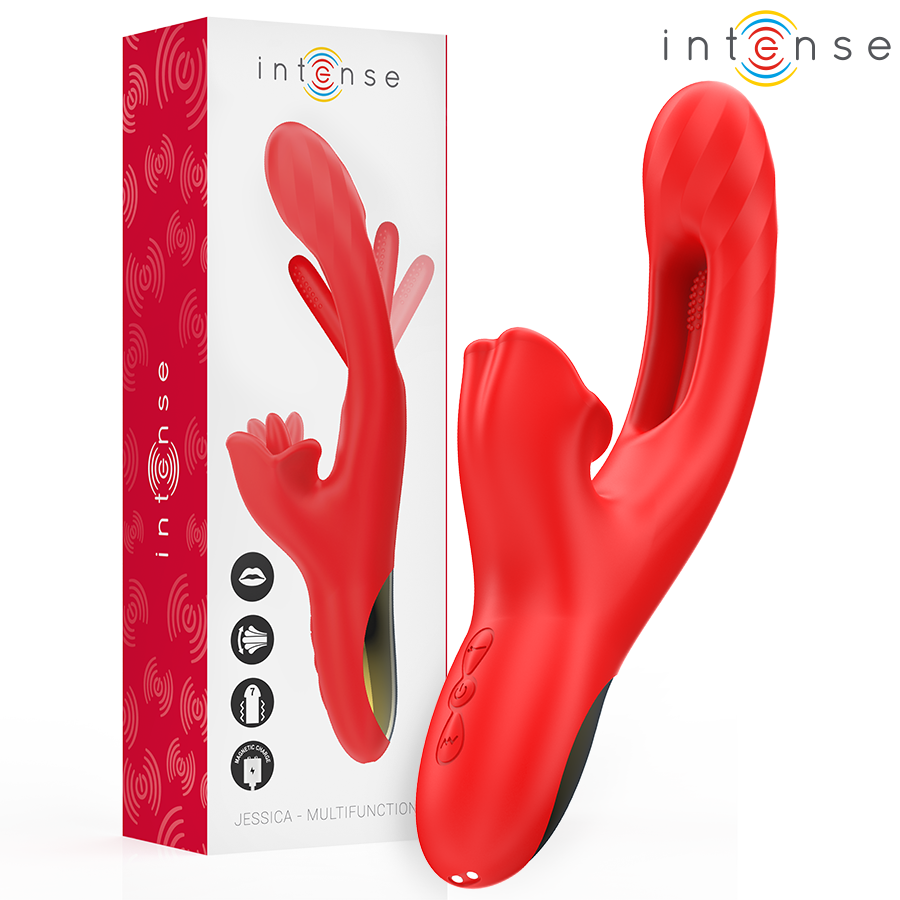 INTENSE – JESSICA VIBRATEUR MULTIFONCTION STIMULATION CLITORIS 24,8 CM ROUGE