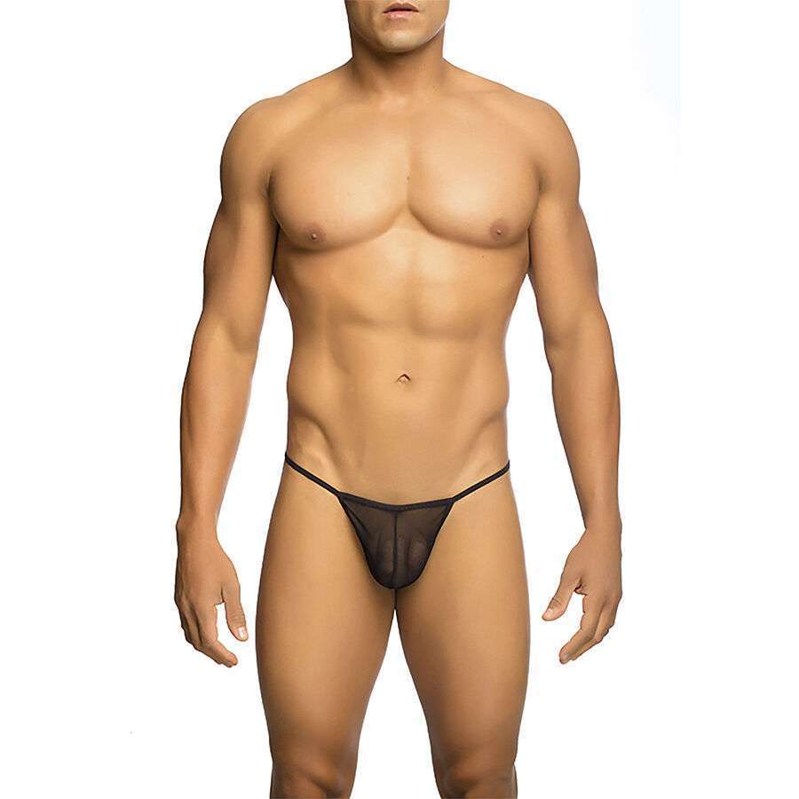 MOB – STRING TRANSPARENT EN FORME DE T NOIR TAILLE L/XL