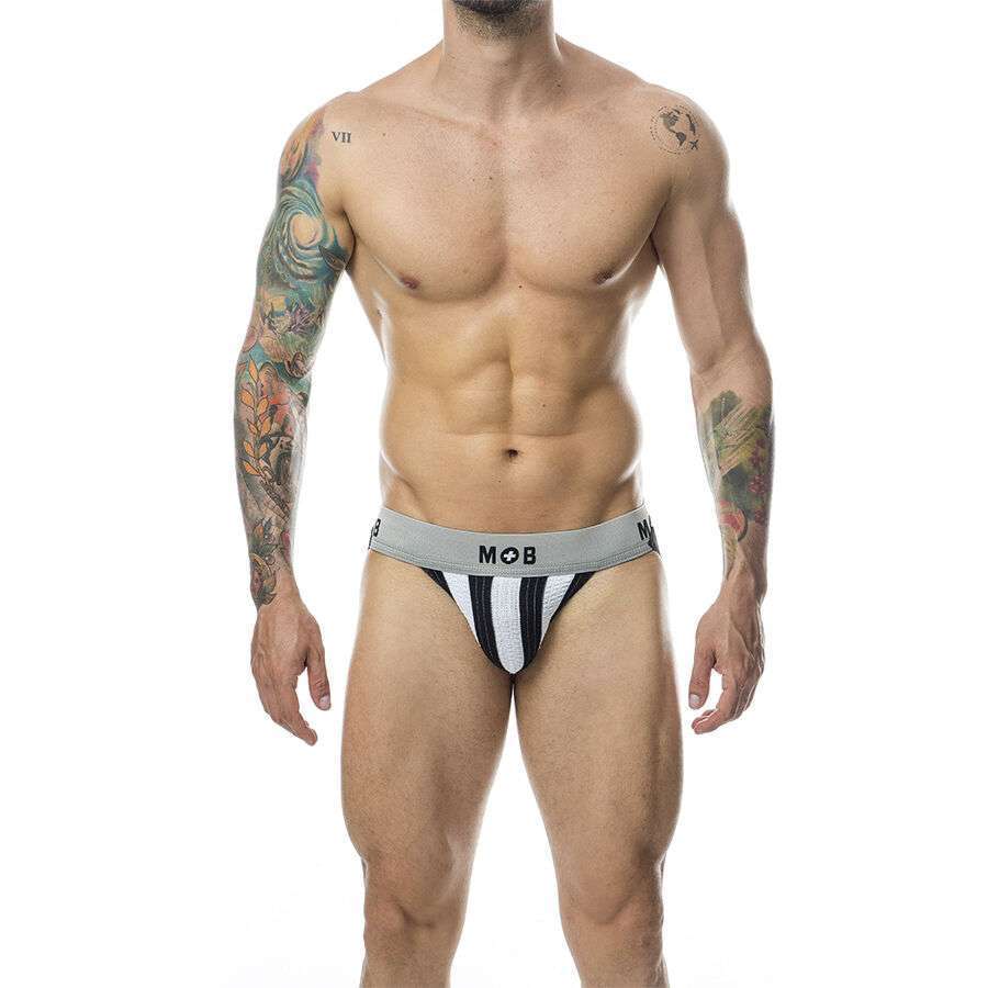 MOB – JOCK BLANC À RAYURES CLASSIQUES TAILLE L