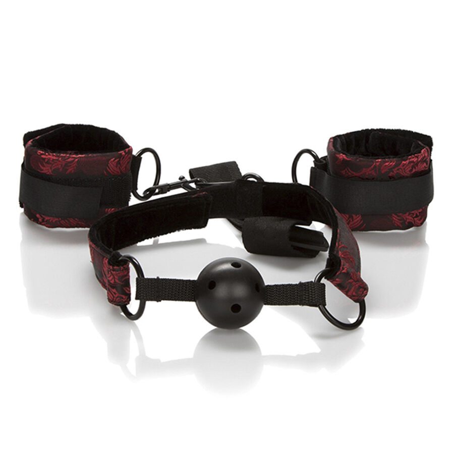 CALEXOTICS – SCANDAL BÂILLON BOULE RESPIRANT AVEC MENOTTES