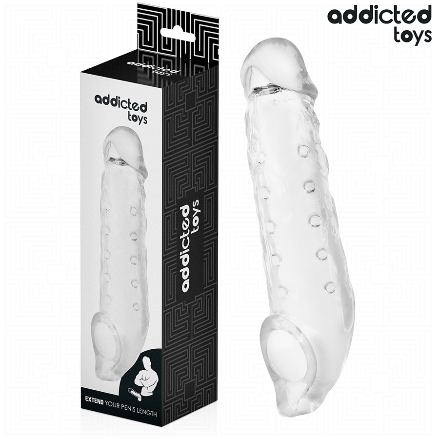 ADDICTED TOYS – GAINE PÉNIS TRANSPARENTE TAILLE M 27 CM