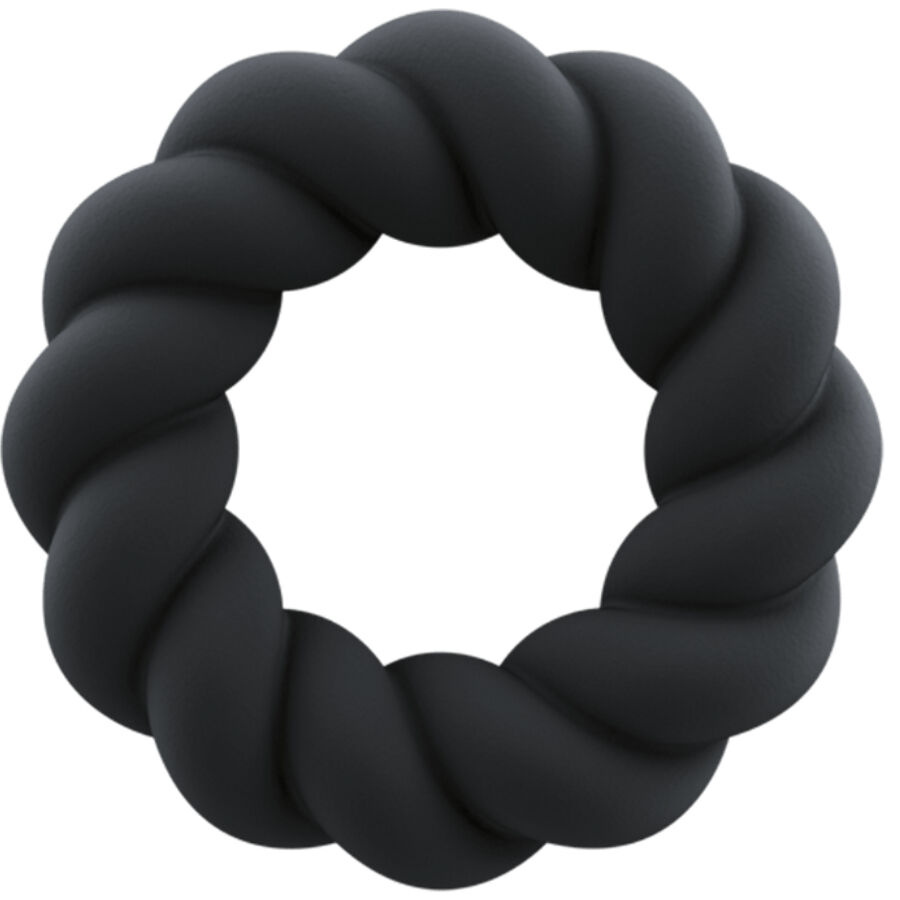 ROCKS-OFF – ANNEAU DE MASTURBATION EN SILICONE NOIR TWIST