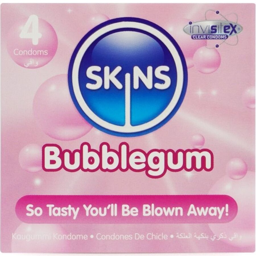 SKINS – PACK DE 4 PRÉSERVATIFS BUBBLEGUM PREMIUM