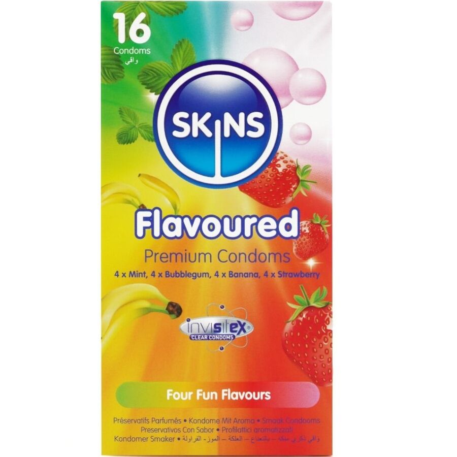 SKINS – PACK DE 16 PRÉSERVATIFS PREMIUM MULTI-SAVEURS