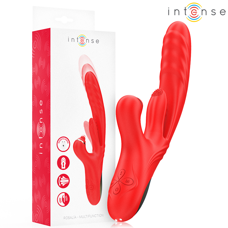 INTENSE – ROSALIA VIBRATEUR MULTIFONCTION 3 EN 1 ROUGE