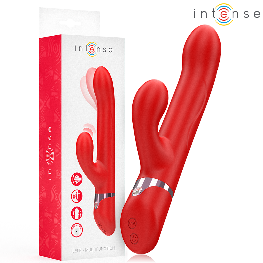 INTENSE – LELE VIBRATEUR MULTIFONCTION ROTATIF  OSCILLANT  STIMULANT ROUGE