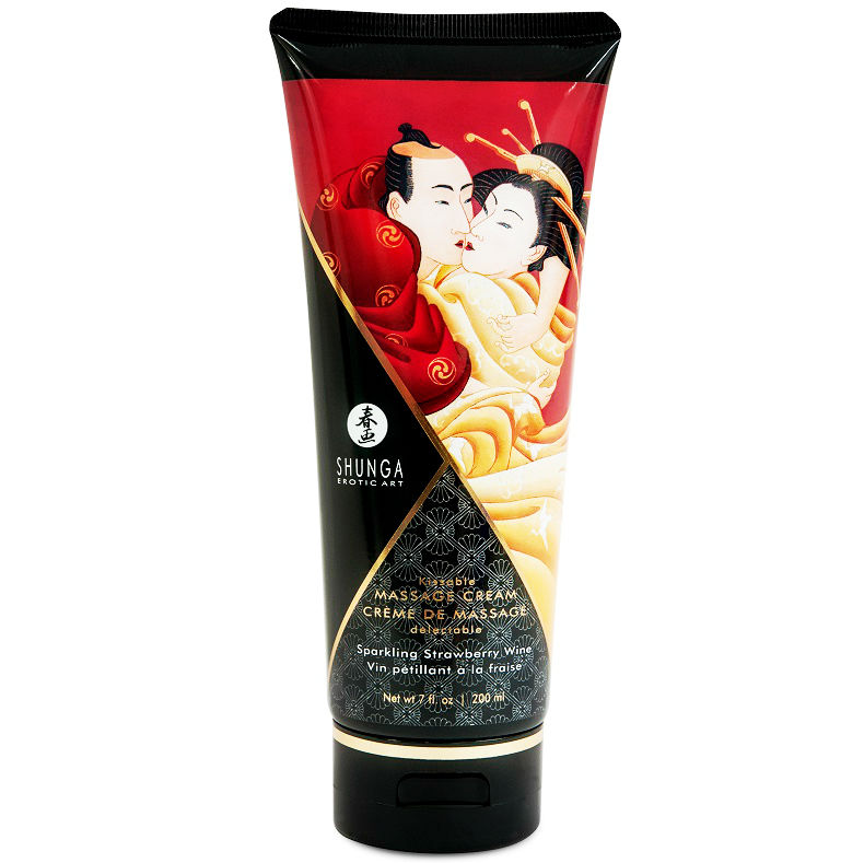 SHUNGA – CRÈME DE MASSAGE FRAISE ET CAVA 200 ML