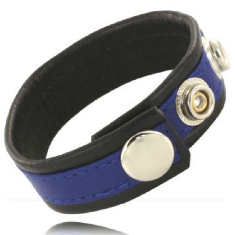 LEATHER BODY – SANGLE EN CUIR RÉGLABLE POUR PÉNIS BLEU-NOIR