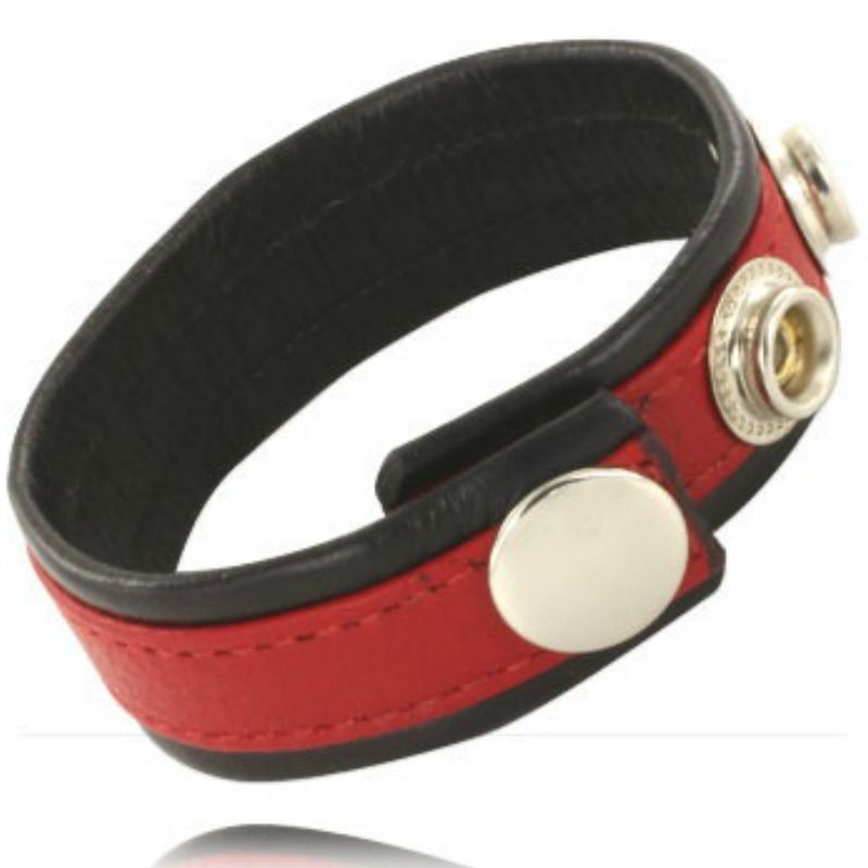 LEATHER BODY – SANGLE EN CUIR RÉGLABLE POUR PÉNIS ROUGE-NOIR