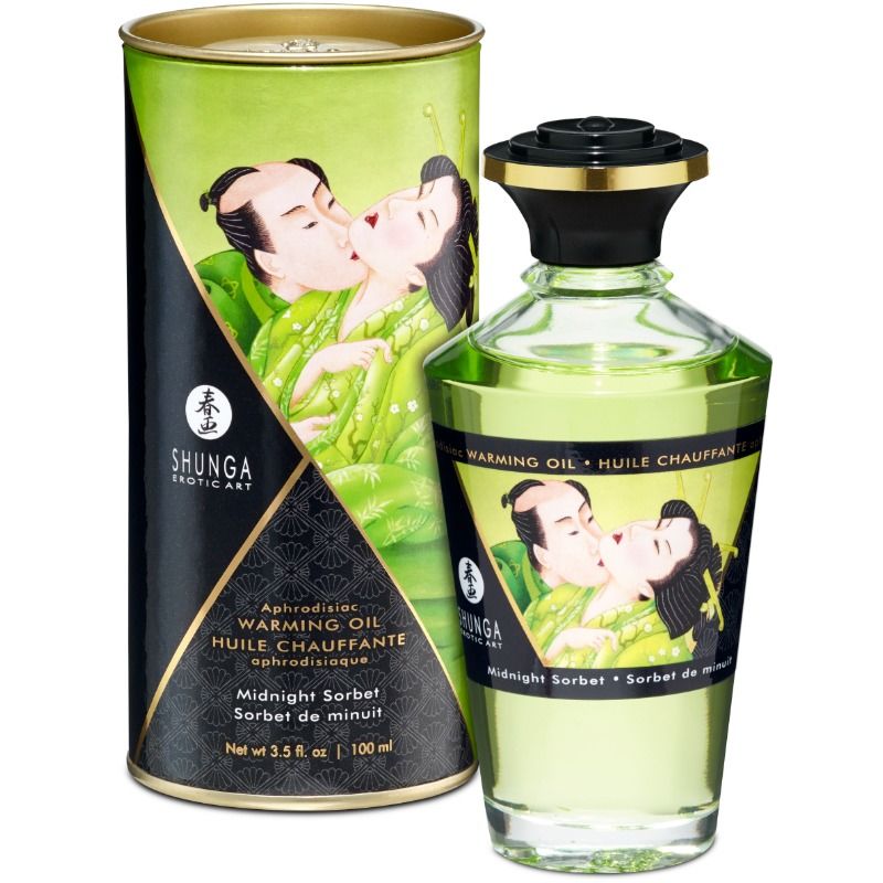 SHUNGA – HUILE DE MASSAGE À EFFET CHALEUR SAVEUR SORBT DE MINUIT 100 ML