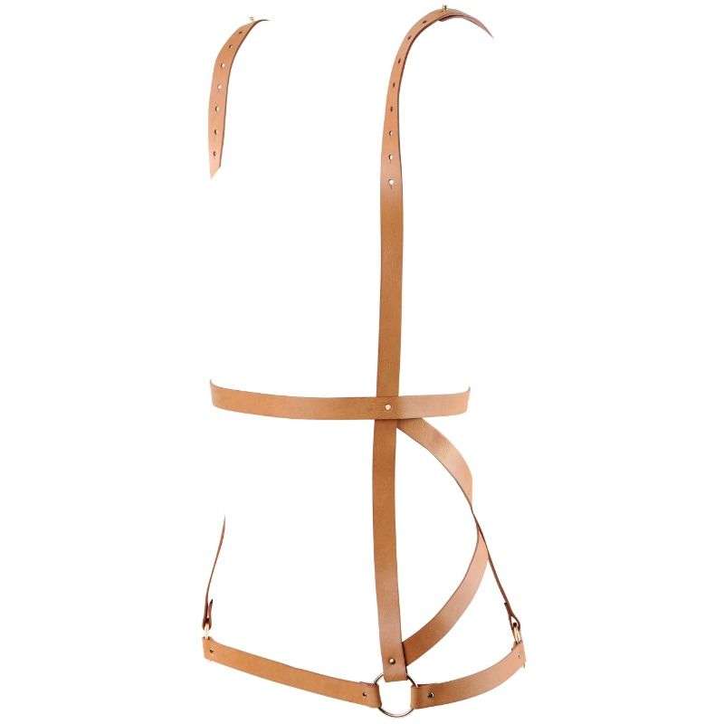 BIJOUX – INDISCRETS MAZE HARNAIS FORME ROBE MARRON