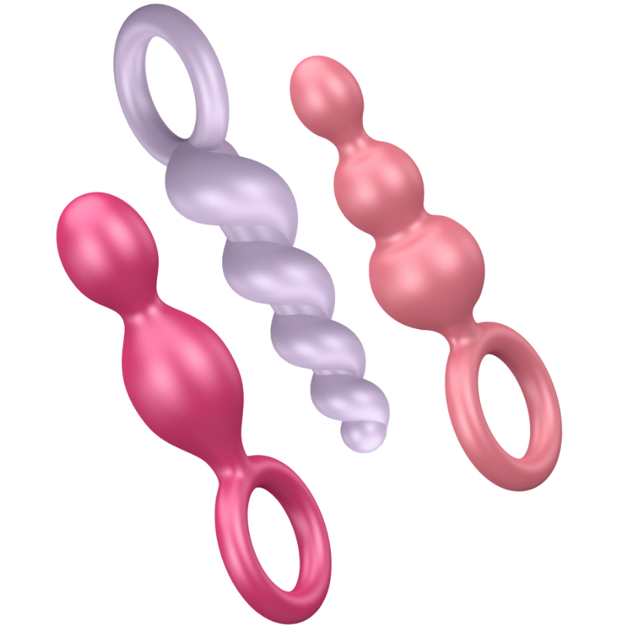 SATISFYER – JEU DE BOUCHONS ANAL 3 PCS TRICOLORE