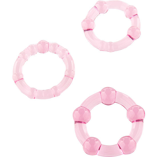 SEVEN CREATIONS – ENSEMBLE DE TROIS ANNEAUX PÉNIS ROSE