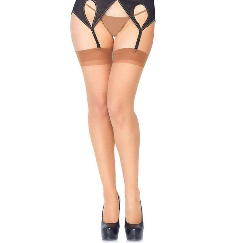 LEG AVENUE – BAS TRANSPARENTS MARRON TAILLE UNIQUE