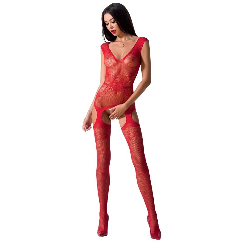PASSION – FEMME BS062 BODYSTOCKING ROUGE TAILLE UNIQUE