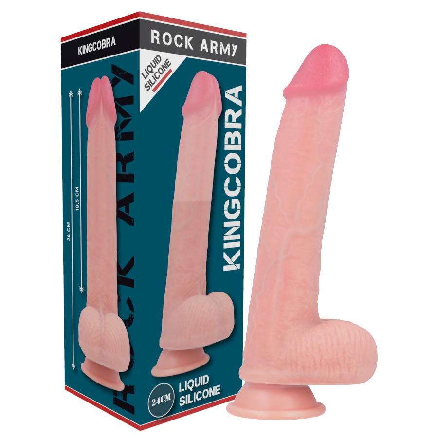 ROCKARMY – LIQUIDE SILICONE PREMIUM KINGCOBRA RÉALISTE 24 CM -O- 4.77 CM