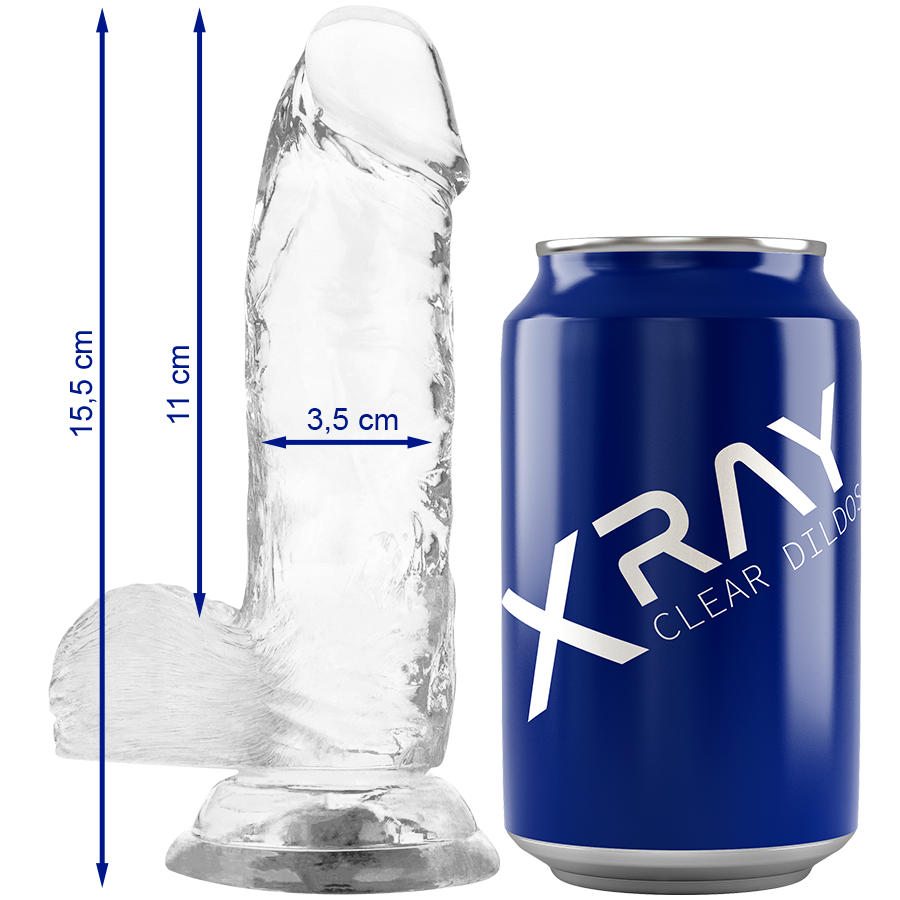 X RAY – BITE TRANSPARENTE AVEC BOULES 15.5 CM -O- 3.5 CM