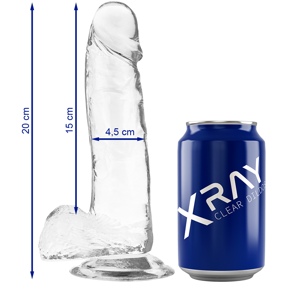 X RAY – BITE TRANSPARENTE AVEC BOULES 20 CM -O- 4.5 CM