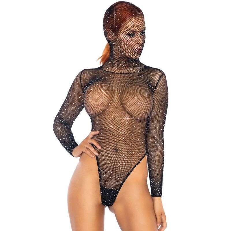LEG AVENUE – KINK TEDDY  CAPUCHE EN RÉSILLE AVEC STRASS