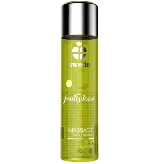 SWEDE – FRUITY LOVE EFFET RÉCHAUFFANT HUILE DE MASSAGE VANILLE ET POIRE DOR 60 ML.