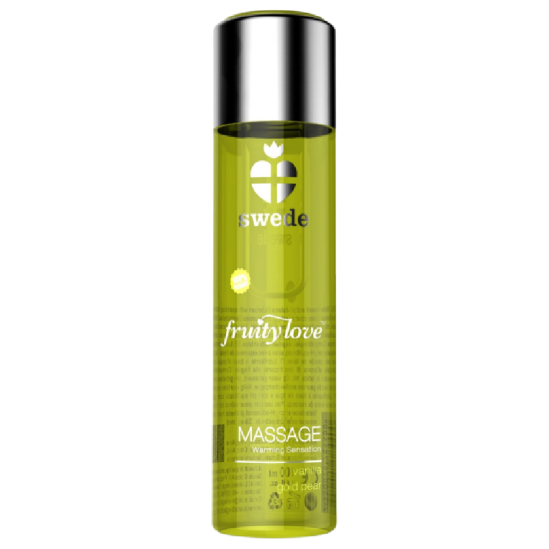 SWEDE – FRUITY LOVE EFFET RÉCHAUFFANT HUILE DE MASSAGE VANILLE ET POIRE DOR 120 ML