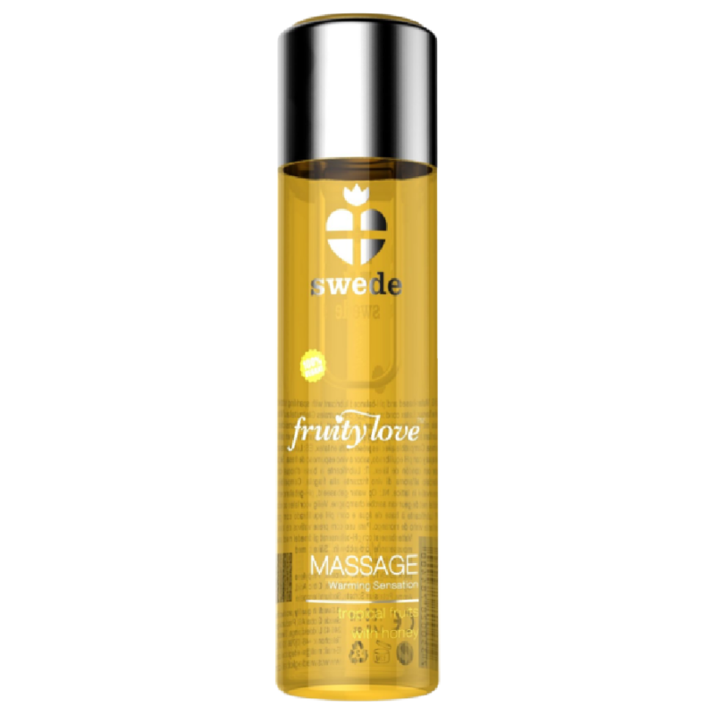 SWEDE – FRUITY LOVE HUILE DE MASSAGE EFFET CHAUFFANT FRUITÉ TROPICAL AU MIEL 120 ML.